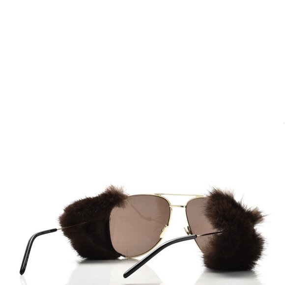 NEW Saint Laurent Mink Fur Classic 11 Shields Sunglasses main image 10
